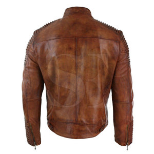 Veste de moto en cuir véritable personnalisée de haute qualité pour hommes, coupe-vent et imperméable pour toutes les saisons, conception OEM pour l'hiver - Product Image 3