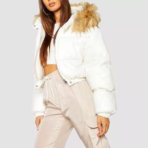 Hiver Nouvelle Arrivée Down White Crop Women Puffer Jacket New Design Women Fashion High Quality Coat Custom Proof Puffer Jacket - Product Image 2