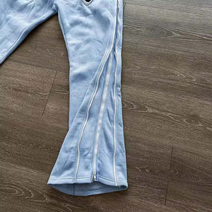 Jersey Sudaderas con capucha de peso pesado Joggers acampanados Chándales Unisex Pantalones de chándal Conjuntos Chándal Hombres Trajes Conjunto Tira lateral Cremallera OEM - Product Image 3