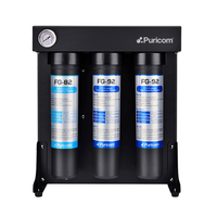 Système RO sans réservoir Puricom 1200G électrique autonettoyant à 4 étapes, pompe en acier inoxydable sous évier incluse, filtre de 24 mois