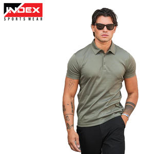 เสื้อกอล์ฟผู้ชายผ้าโพลีเอสเตอร์ 100% ป้องกันรอยยับ ปักลาย กระเป๋าถักแบบลำลอง - Product Image 5