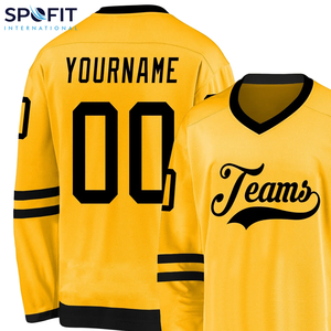 Maillot de hockey sur glace personnalisé de haute qualité, fabrication OEM, surdimensionné, sublimation, unisexe, 100% polyester, séchage rapide, respirant - Product Image 2