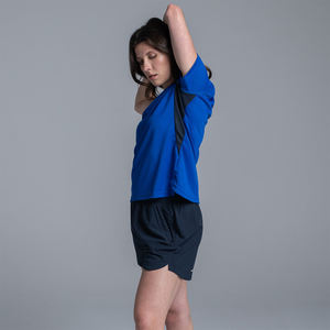 Camiseta de manga corta deportiva ligera de verano para mujer, algodón peinado, Color sólido, gasa transpirable, tejido no tejido, cuello corto - Product Image 3