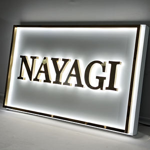 Letreros Comerciales Personalizados con Logotipo Dorado, Letras de Canal, Letrero Exterior con Luz LED, Letras 3D, Letreros Retroiluminados para Tiendas - Product Image 3