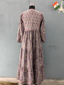 เดรสผ้าฝ้ายระบายอากาศแต่งพู่พร้อมลายดอกไม้เดรสลำลองพิมพ์ลายดอกไม้มีกระดุมพิมพ์ลายของขวัญสำหรับเธอ! - Product Image 4