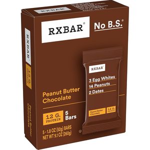 RXBAR Protein <b>Bars</b>, 12g Protein, Gluten Free Snacks, Peanut Butter Chocolate (6 Boxes, 30 <b>Bars</b>) - Product Image 3