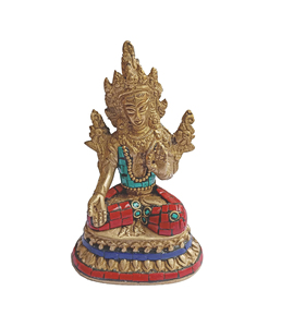 Laiton Shakyamuni bouddha Statue Sculpture bouddhiste guérison Relaxation Figurine à la main Art déco décoration de la maison accessoires - Product Image 1