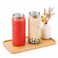 Boîte en PET personnalisée, écologique et recyclable, avec couvercle en aluminium, pour desserts, sodas, bubble tea, jus, 330 ml, 500 ml, avec anneau de tirage en plastique