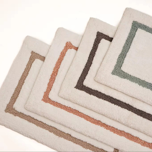 Alfombrillas de baño de micropoliéster de algodón suaves y cómodas hechas a mano, uso moderno absorbente para el hogar - Product Image 1