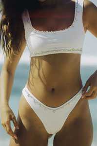 ชุดว่ายน้ำวันพีซ 5 ชิ้น ชุดตกแต่งคริสตัล ป้องกันรังสียูวีด้านหน้า ชุดชายหาด ชุดว่ายน้ำผู้หญิงเซ็กซี่ โพลีเอสเตอร์ 100% แห้งเร็ว - Product Image 3