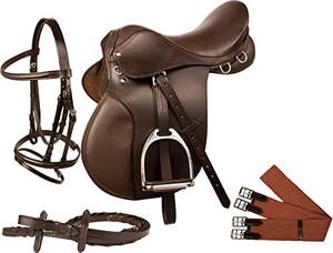 Monturas de carrera sintéticas para saltar de cuero inglés multiusos Premium - Product Image 2