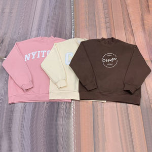 Haute qualité surdimensionné Streetwear doux coton col montant pull pull polaire femmes col montant sweat - Product Image 5