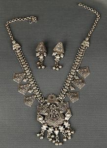 Conjunto de Collar de Plata Antigua Oxidada, Joyería Boho India Hecha a Mano, Regalo para Ella - Product Image 2