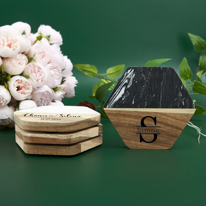 Posavasos de resina epoxi con purpurina, estilo Hada de la galaxia, formas hexagonales y ovaladas, juegos de regalo hechos a mano para mesa - Product Image 1