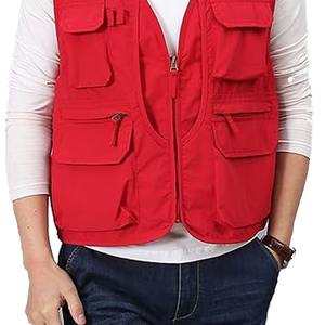 Haute qualité hommes utilitaire Cargo gilet en plein air été travail pêche Safari grande taille étanche toile fermeture éclair voyage vêtements de travail - Product Image 4