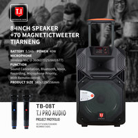 Haut-parleur de sonorisation portable sans fil T.I Ensemble de haut-parleurs et microphones rechargeables alimentés par batterie avec MP3 USB Micro SD FM