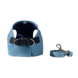 Harnais pour chien réglable et respirant en nylon bleu sarcelle avec boucle de fermeture, style simple pour petits chiens - Product Image 1