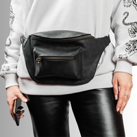 Sac banane unisexe en cuir véritable, personnalisable (logo, couleur, taille), tendance, durable, avec fermeture éclair, pour voyage, porté épaule ou croisé