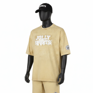 Camiseta 100% algodón para hombre, corte holgado, estampada, estilo vintage, lavado ácido, con logotipo personalizado serigrafiado, estilo urbano. - Product Image 4