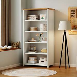 5-Tier Wooden Bookcase Storage Shelf Minimalist Display Cabinet for Home Office - Product Image 1