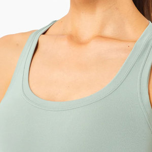 เสื้อกล้ามสแปนเด็กซ์สีขาวสำหรับผู้หญิงเสื้อคอกลมผ้าฝ้าย/เส้นใยไม้ไผ่ระบายอากาศสำหรับฤดูร้อน - Product Image 3