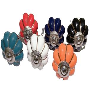 Juego de perillas de cerámica de alta calidad para armario, tiradores y tiradores de cerámica para cajón de dormitorio, tiradores y tiradores de India, 6 uds. - Product Image 1