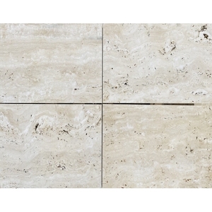 Travertino romano 40x40x2cm Azulejos de pared de mármol de porcelana Estilo natural con poros cubiertos Pulido pulido para uso exterior - Product Image 1