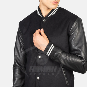 Chaqueta Universitaria Personalizada, Chaqueta Deportiva de Béisbol, Lana y Cuero, Forro Interior de Primera Calidad, Unisex por RSW - Product Image 6