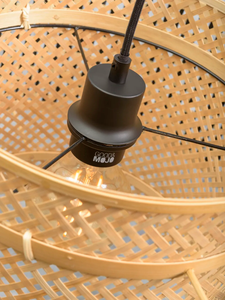 Lustre en bambou écologique de haute qualité abat-jour fait à la main en rotin tissé durable avec Design Boho sans danger pour les décorations pour la maison - Product Image 3