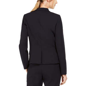 Blazer da Donna Calvin Klein Blu Navy con Bottone Singolo, Tessuto Ricamato, Stampa Tinta Unita, Lunghezza Corta, Taglia 12 - Product Image 2