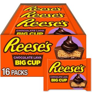 REESE'S Big Cup Chocolate Lava, Bombones de Chocolate con Leche y Mantequilla de Maní, Paquete de Dulces, 1.4 oz (16 Unidades) - Product Image 3