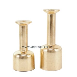 Set of 2 Table Decoration Candle Holder Handmade Gold Plated Solid <b>Brass</b> Different Sizes Candle Holders <b>Candlestick</b> for Hot Sale - Product Image 6