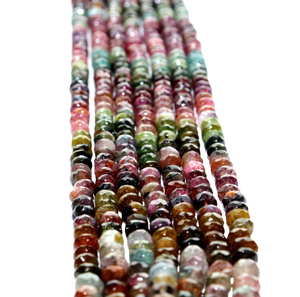 Rondelles facettées à la main en Tourmaline naturelle à des prix abordables, brins de perles en vrac pour la fabrication de bijoux utilise la pierre - Product Image 5
