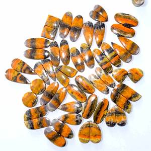 High Quality <b>Bumble</b> <b>Bee</b> Jasper Cabochon Natural Quartz Loose Gemstone Pair for Jewellery Making-India Supplier - Product Image 5