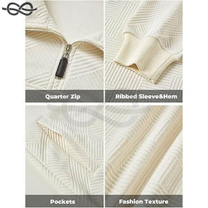 Suéter de hombre cuarto de cremallera a rayas pulóver Otoño Invierno primavera bloque de color Polo sudaderas Casual comodidad elegante - Product Image 5