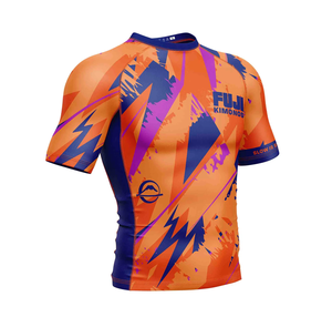 87% Polyester 13% Élasthanne Cou 4 voies Stretch Double Couche Tissu Compression Chemises Rash Guard 2025 Bright Way International - Product Image 1