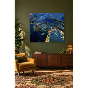 Fida Turquie la nuit de nuit, vue depuis l'espace, impression sur toile - Product Image 2
