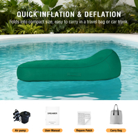 Chaise longue de piscine gonflable d'usine avec housse en tissu amovible Logo personnalisé Chaise flottante Chaise longue de soleil d'extérieur