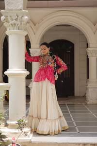 Colección NAVRATRI LEHENGA CHOLI 2025: Traje de Fiesta Moderno Reversible, Completamente Cosido, Tela de Algodón y Diseño Kora - Product Image 2