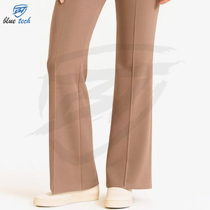 Ladies Mid Waist Flat Front Straight Customized High Quality Quick Dry Polyester/Cotton Casual Outdoor Use <b>Trousers</b> - Product Image 5