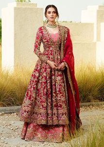 NEW BEAUTIFUL INDIAN/PAKISTANI <b>BRIDAL</b> <b>JACKET</b> WITH FLOOR LENGTH DRESS Embellished WITH CRYSTAL GLASS BEADS,STONE,DABKA Work @2023 - Product Image 2