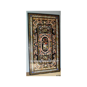 Hecho a mano de alta calidad mármol incrustaciones diseño trabajo café y mesa de comedor piedra india moderno Simple nuevo Natural semiprecioso - Product Image 1