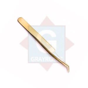 Pince à sourcils personnalisée en or pince à épiler en acier inoxydable meilleure pince à épiler d'extension - Product Image 2