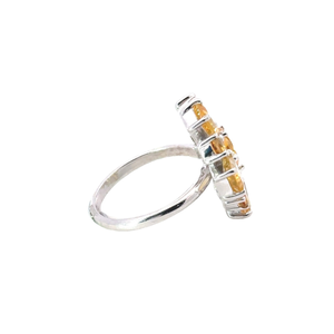 Bague Cocktail Fleur de Citrine Élégante en Argent Sterling 925 Plaqué Rhodium avec Sertissage à Griffes – Idéale pour Anniversaire, Mariage, Célébration – Meilleure Vente - Product Image 5