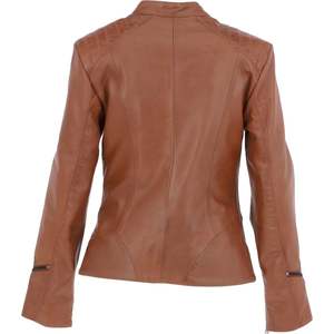 Veste de motard cloutée en cuir au tannage végétal pour femmes personnalisée en gros coupe ajustée de haute qualité Fabrication professionnelle - Product Image 3