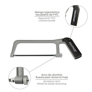 Mini sierra de arco profesional de aluminio con hoja de 150 mm. - Product Image 3