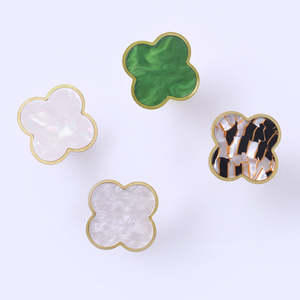 <b>Flower</b> Shape Eco-Friendly Hand-painted Resin Furniture Handles <b>Single</b> Hole Cabinet Drawer Kitchen Knob - Product Image 1