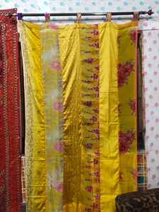 Cortina Vintage de Seda Amarilla para Decoración del Hogar, Versátil para Dormitorio, Sala de Estar, Comedor u Oficina - Product Image 2