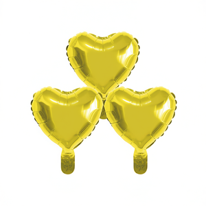 Palloncini in Foil a Forma di Cuore Dorati per Feste, 10 Pollici, Confezione da 12 Pezzi - Product Image 2