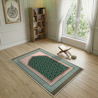Tapis de prière fin en bambou Roma, imprimé numérique islamique turc, Sejadah gaufré, antidérapant, antibactérien, adapté aux animaux domestiques, 1 pièce